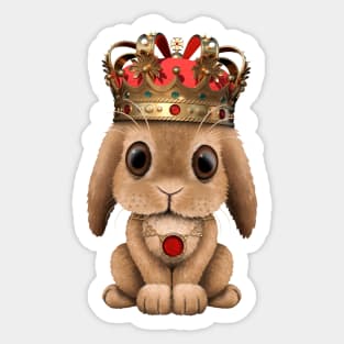 Cute Royal Bunny Wearing Crown Sticker